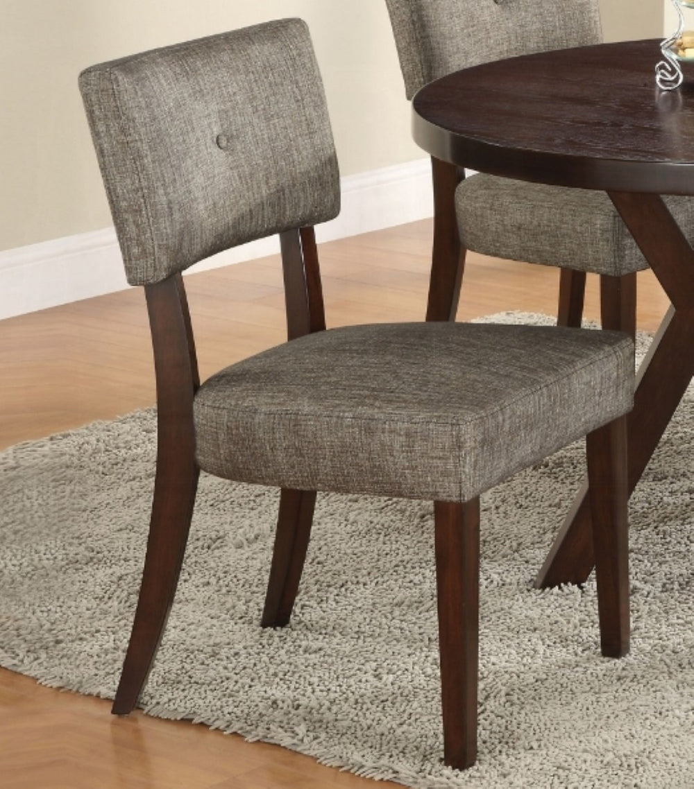 English Elm Drake Upholstered Dining Chair Set of 2 with Button Detail and Espresso Wood Legs B2726P255318