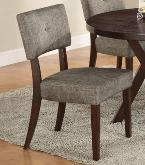 English Elm Drake Upholstered Dining Chair Set of 2 with Button Detail and Espresso Wood Legs B2726P255318