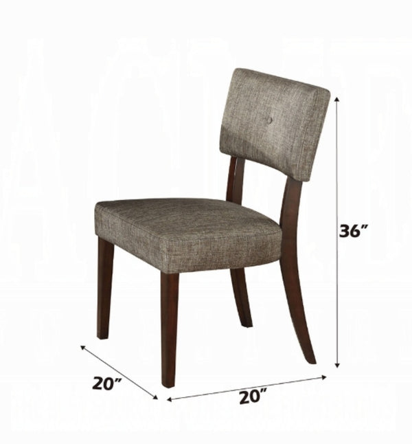 English Elm Drake Upholstered Dining Chair Set of 2 with Button Detail and Espresso Wood Legs B2726P255318