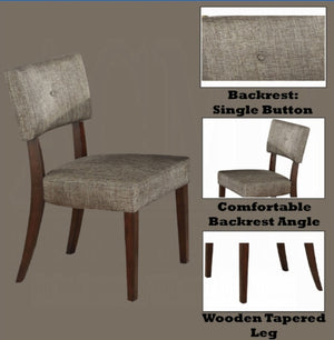 English Elm Drake Upholstered Dining Chair Set of 2 with Button Detail and Espresso Wood Legs B2726P255318