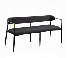 English Elm Jaramillo Industrial Upholstered Bench with Chenille Cushion and Weathered Wood Frame B2726P255334
