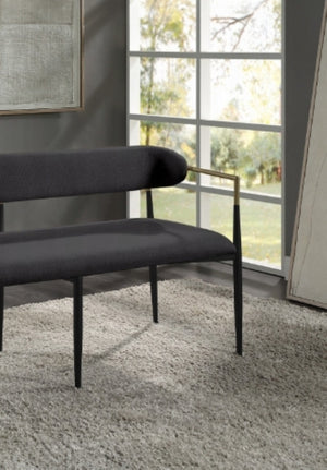 English Elm Jaramillo Industrial Upholstered Bench with Chenille Cushion and Weathered Wood Frame B2726P255334