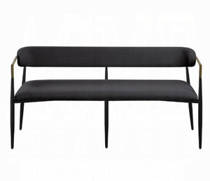 English Elm Jaramillo Industrial Upholstered Bench with Chenille Cushion and Weathered Wood Frame B2726P255334