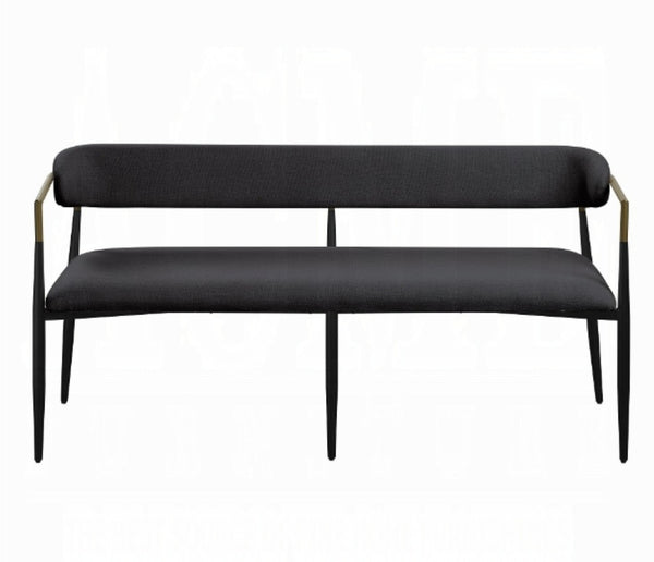 English Elm Jaramillo Industrial Upholstered Bench with Chenille Cushion and Weathered Wood Frame B2726P255334