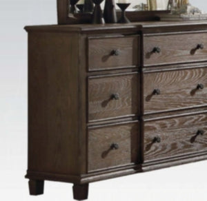 English Elm Baudouin Nine Drawer Dresser Weathered Oak Farmhouse Bedroom Storage Organizer B2726P261257