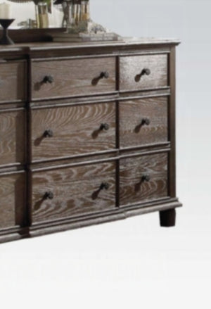 English Elm Baudouin Nine Drawer Dresser Weathered Oak Farmhouse Bedroom Storage Organizer B2726P261257