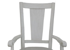 English Elm Katia Farmhouse Linen Armchair Set with Slatted Wood Back and Padded Seat B2726P268892