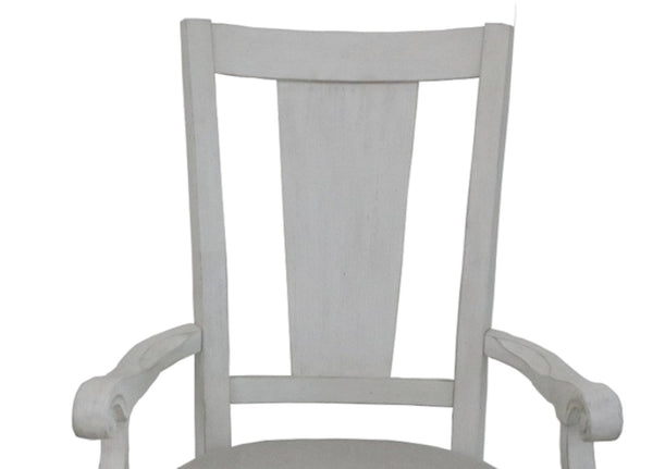 English Elm Katia Farmhouse Linen Armchair Set with Slatted Wood Back and Padded Seat B2726P268892