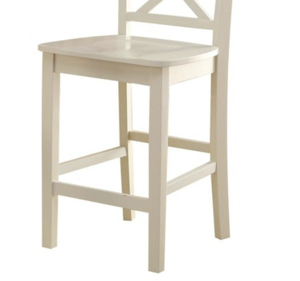 English Elm Tartys Farmhouse Counter Height Dining Chairs with X-back Wood Frame Set of 2 B2726P269035