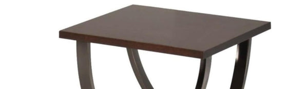 English Elm Isiah Square End Table Birch Veneer Top with Black Nickel Metal Stand and Open Shelf B2726P277910