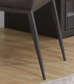 English Elm Cargo Industrial Accent Chair with Gunmetal Frame and Gray Pu Leather Upholstery B2726P278569