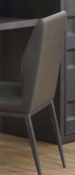 English Elm Cargo Industrial Accent Chair with Gunmetal Frame and Gray Pu Leather Upholstery B2726P278569
