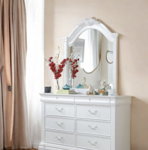 English Elm Estrella Pine Wood Framed Wall Mirror with Beveled Edge for Living or Bedroom B2726P282588