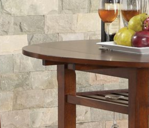English Elm Tartys Drop Leaf Counter Height Dining Table with Stemware Rack for Kitchen Nooks Cherry B2726P286283