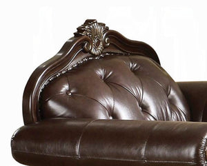 English Elm Anondale Button-tufted Leather Match Accent Chair with Cherry Wood Nail Head Trim B2726P411529