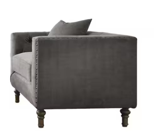 English Elm Sidonia Tufted Velvet Club Chair with Nailhead Trim and Down Feather Seat Cushion B2726P411572