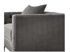 English Elm Sidonia Tufted Velvet Club Chair with Nailhead Trim and Down Feather Seat Cushion B2726P411572