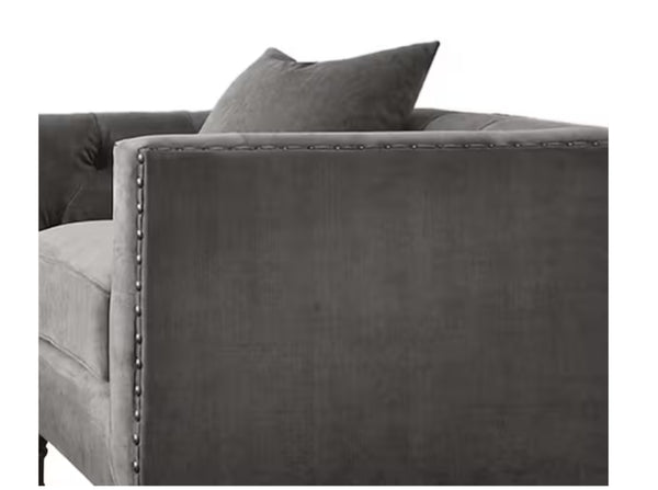 English Elm Sidonia Tufted Velvet Club Chair with Nailhead Trim and Down Feather Seat Cushion B2726P411572