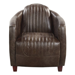English Elm Brancaster Top Grain Leather Accent Chair with Oak Legs for Modern Living Rooms B2726P509299