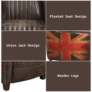 English Elm Brancaster Top Grain Leather Accent Chair with Oak Legs for Modern Living Rooms B2726P509299