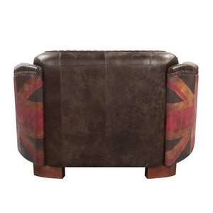English Elm Brancaster Top Grain Leather Loveseat with Oak Legs Tailored for Den or Study B2726P509300