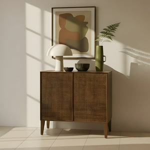 English Elm Lois Mahogany Two Door Storage Cabinet for Modern Living Room or Home Office B2726P510876