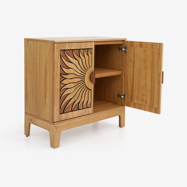 English Elm Lola Scandinavian Oak Storage Cabinet with Tapered Legs for Living Room Entryway B2726P511587