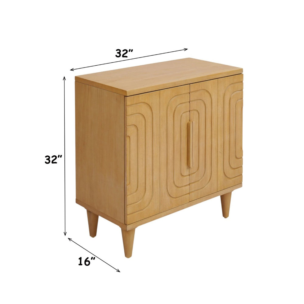 English Elm Lore Oak Finished Storage Cabinet with Tapered Legs for Living Room or Entryway B2726P511588
