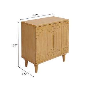 English Elm Lore Oak Finished Storage Cabinet with Tapered Legs for Living Room or Entryway B2726P511588