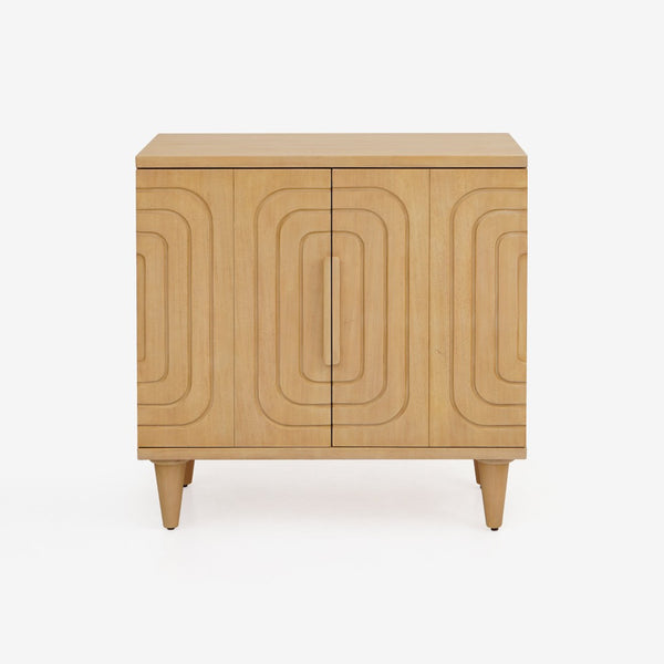 English Elm Lore Oak Finished Storage Cabinet with Tapered Legs for Living Room or Entryway B2726P511588