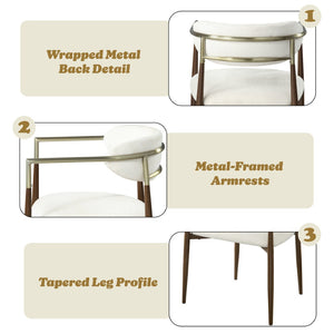 English Elm Clayten Upholstered Dining Arm Chairs Set of 2 Padded Cloth Seats Warm Oak Frame B2726P524558