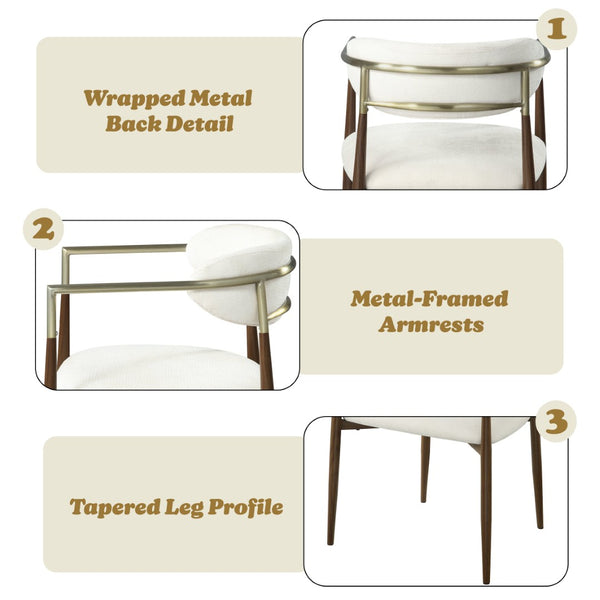 English Elm Clayten Upholstered Dining Arm Chairs Set of 2 Padded Cloth Seats Warm Oak Frame B2726P524558