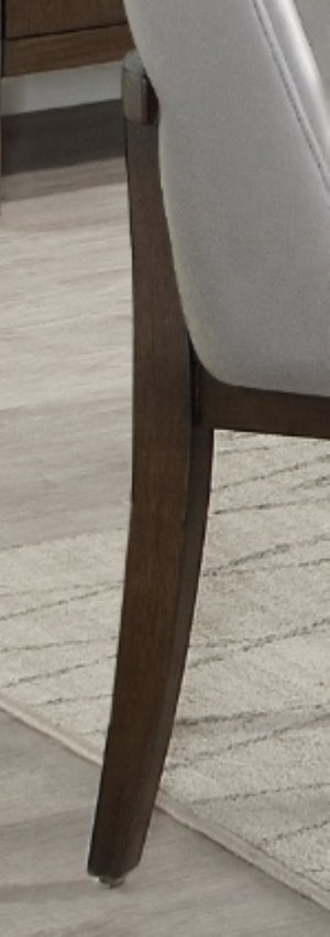 English Elm Estella Leatherette Upholstered Dining Side Chairs with Walnut Legs Set of 2 Gray B2726P524559