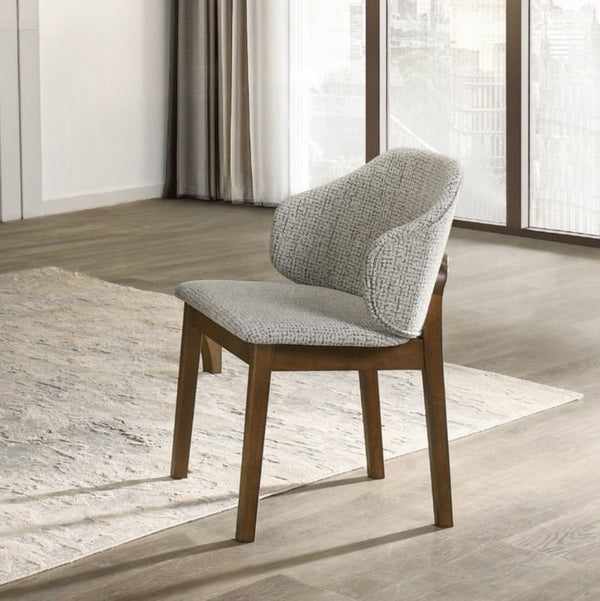 English Elm Oleia Chenille Upholstered Dining Chairs with Walnut Rubberwood Legs Set of Two B2726P524560