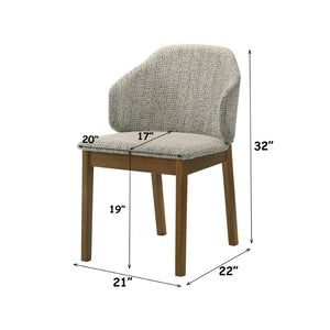 English Elm Oleia Chenille Upholstered Dining Chairs with Walnut Rubberwood Legs Set of Two B2726P524560