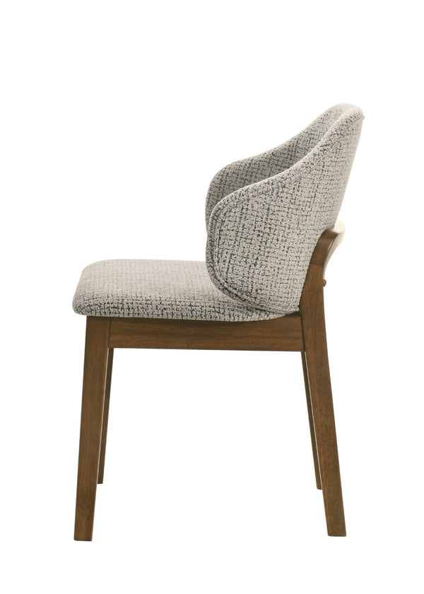 English Elm Oleia Chenille Upholstered Dining Chairs with Walnut Rubberwood Legs Set of Two B2726P524560