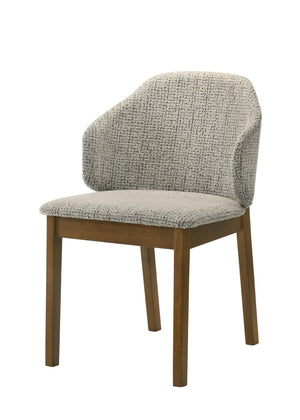 English Elm Oleia Chenille Upholstered Dining Chairs with Walnut Rubberwood Legs Set of Two B2726P524560