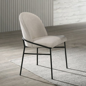 English Elm Lark Chenille Upholstered Dining Side Chairs with Black Metal Frame Set of 2 B2726P524569