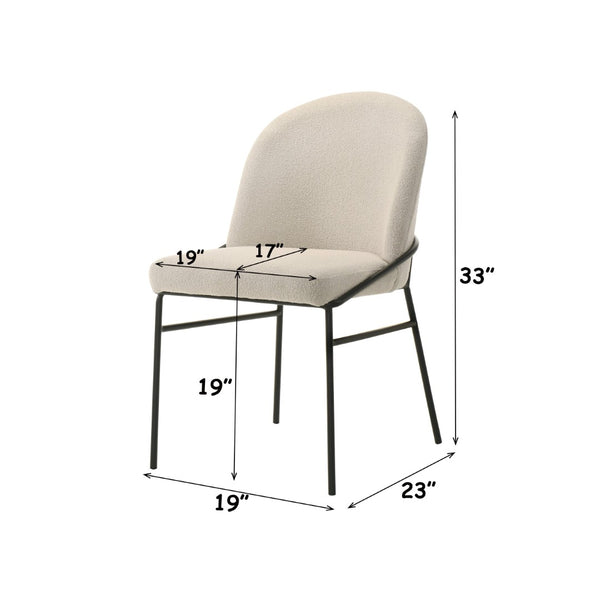English Elm Lark Chenille Upholstered Dining Side Chairs with Black Metal Frame Set of 2 B2726P524569