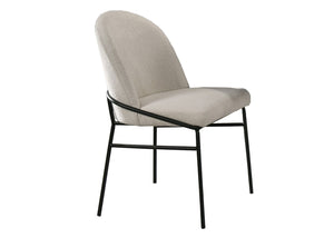 English Elm Lark Chenille Upholstered Dining Side Chairs with Black Metal Frame Set of 2 B2726P524569