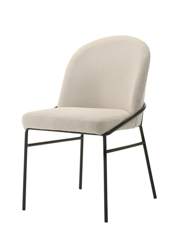 English Elm Lark Chenille Upholstered Dining Side Chairs with Black Metal Frame Set of 2 B2726P524569