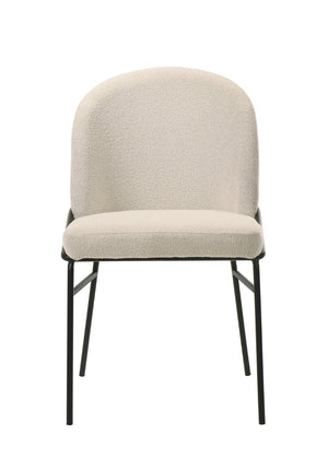 English Elm Lark Chenille Upholstered Dining Side Chairs with Black Metal Frame Set of 2 B2726P524569