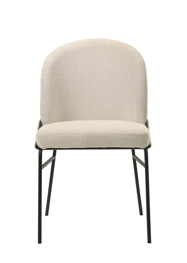 English Elm Lark Chenille Upholstered Dining Side Chairs with Black Metal Frame Set of 2 B2726P524569