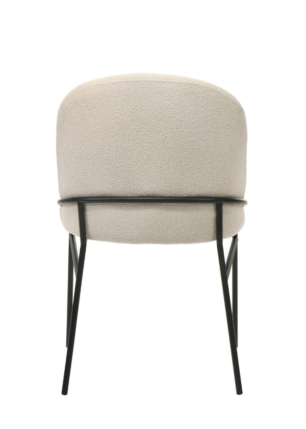 English Elm Lark Chenille Upholstered Dining Side Chairs with Black Metal Frame Set of 2 B2726P524569