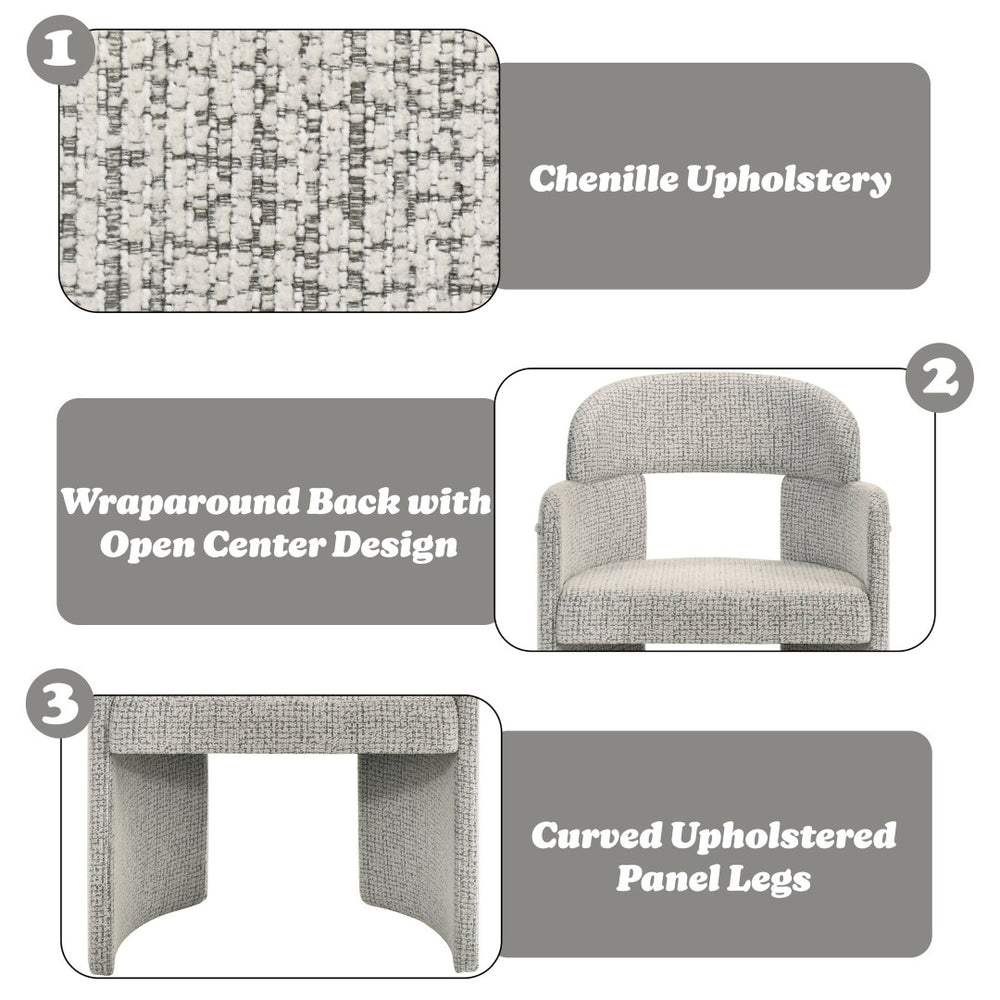 English Elm Kyree Chenille Upholstered Accent Chairs Set of 2 Rubberwood Living Room Seating B2726P524571