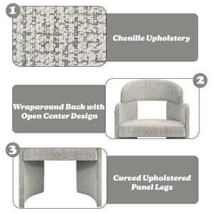 English Elm Kyree Chenille Upholstered Accent Chairs Set of 2 Rubberwood Living Room Seating B2726P524571