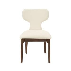 English Elm Koen Chenille Upholstered Dining Side Chairs with Oak Veneer Frame Set of 2 Beige/Brown Oak B2726P524572