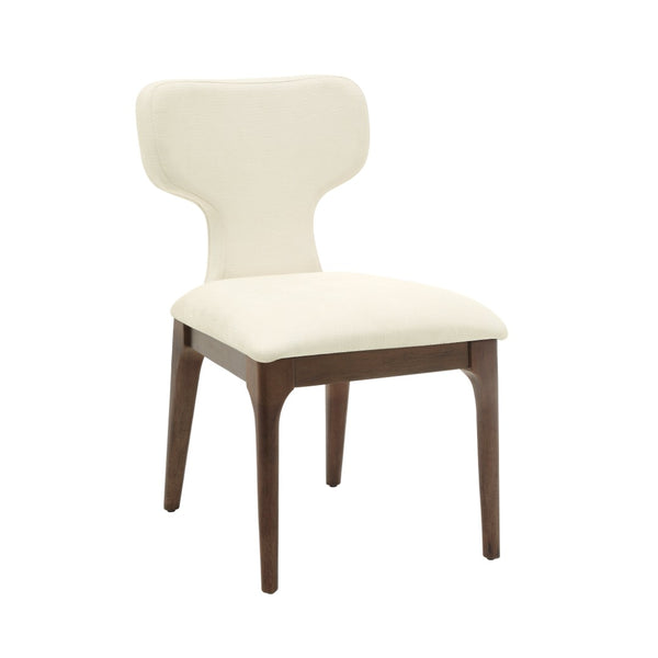 English Elm Koen Chenille Upholstered Dining Side Chairs with Oak Veneer Frame Set of 2 Beige/Brown Oak B2726P524572