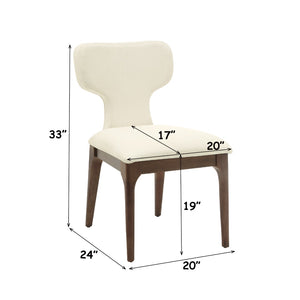 English Elm Koen Chenille Upholstered Dining Side Chairs with Oak Veneer Frame Set of 2 Beige/Brown Oak B2726P524572