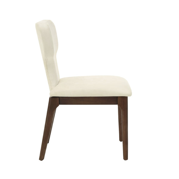 English Elm Koen Chenille Upholstered Dining Side Chairs with Oak Veneer Frame Set of 2 Beige/Brown Oak B2726P524572